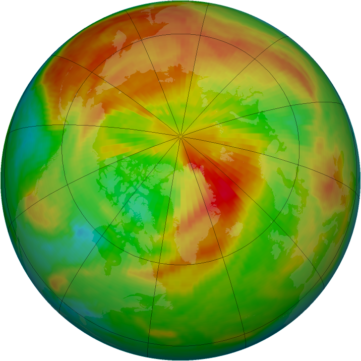 Arctic ozone map for 19 March 2000
